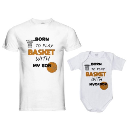 Coordinato t-shirt e body neonato padre figlio born to...