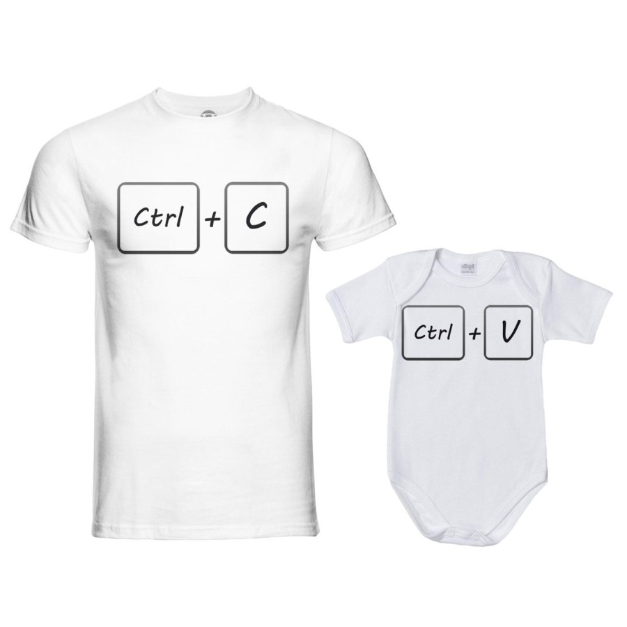 Coordinato t-shirt e body neonato padre figlio copia e incolla Per il papà
