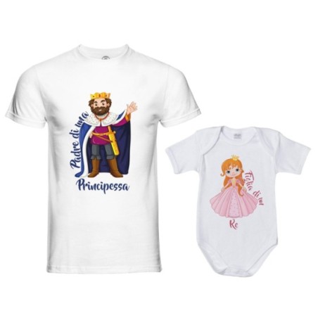 Coordinato t-shirt e body neonato padre figlia padre di...