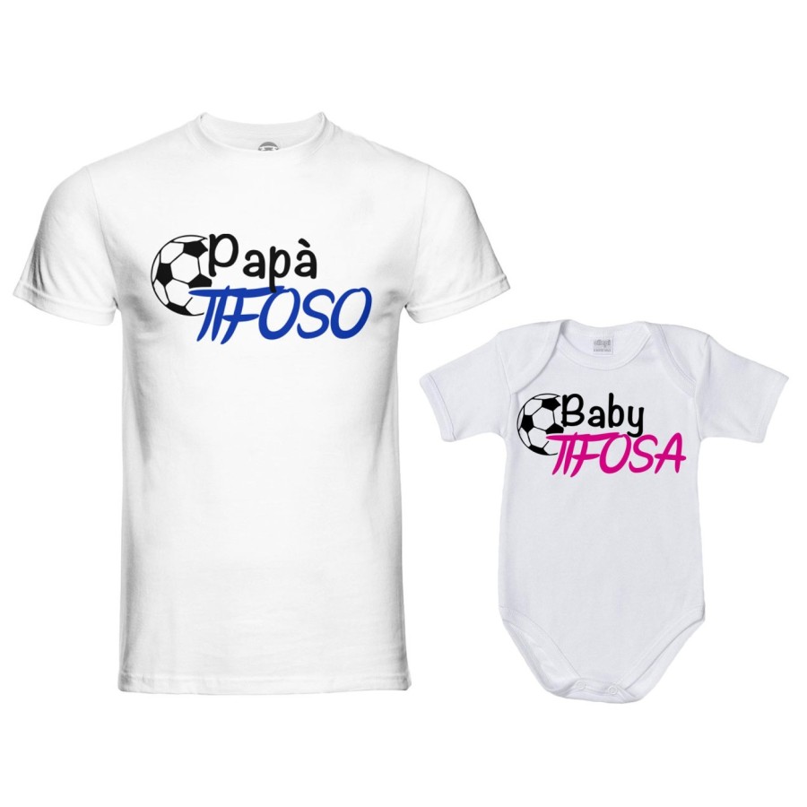Coordinato t-shirt e body neonato padre figlio papà tifoso baby tifoso Per il papà