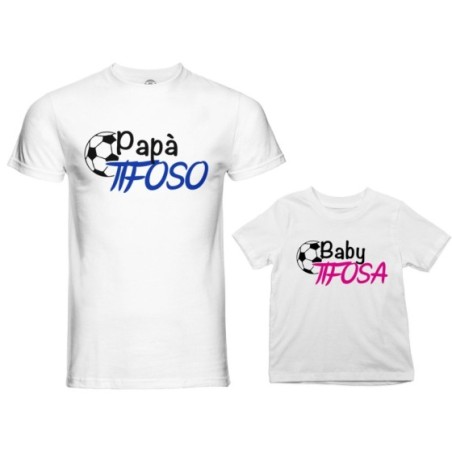 Coordinato t-shirt e body neonato padre figlio papà tifoso baby tifoso Per il papà