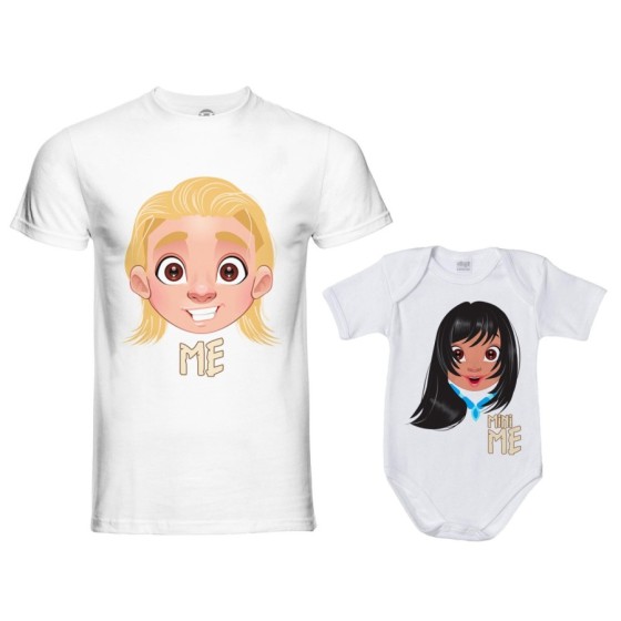 Coordinato t-shirt e body neonato padre figlia me john smith  mini pocahontas Per il papà 2