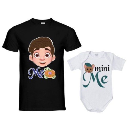 Coordinato t-shirt e body neonato padre figlia me...