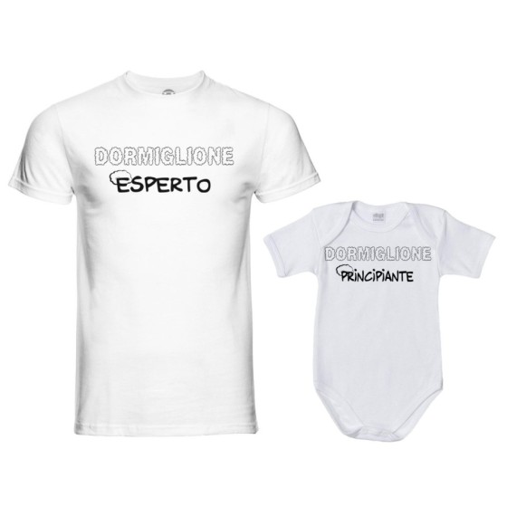 Coordinato t-shirt body padre figlio dormiglione esperto dormigliona dormiglione principiante Per il papà