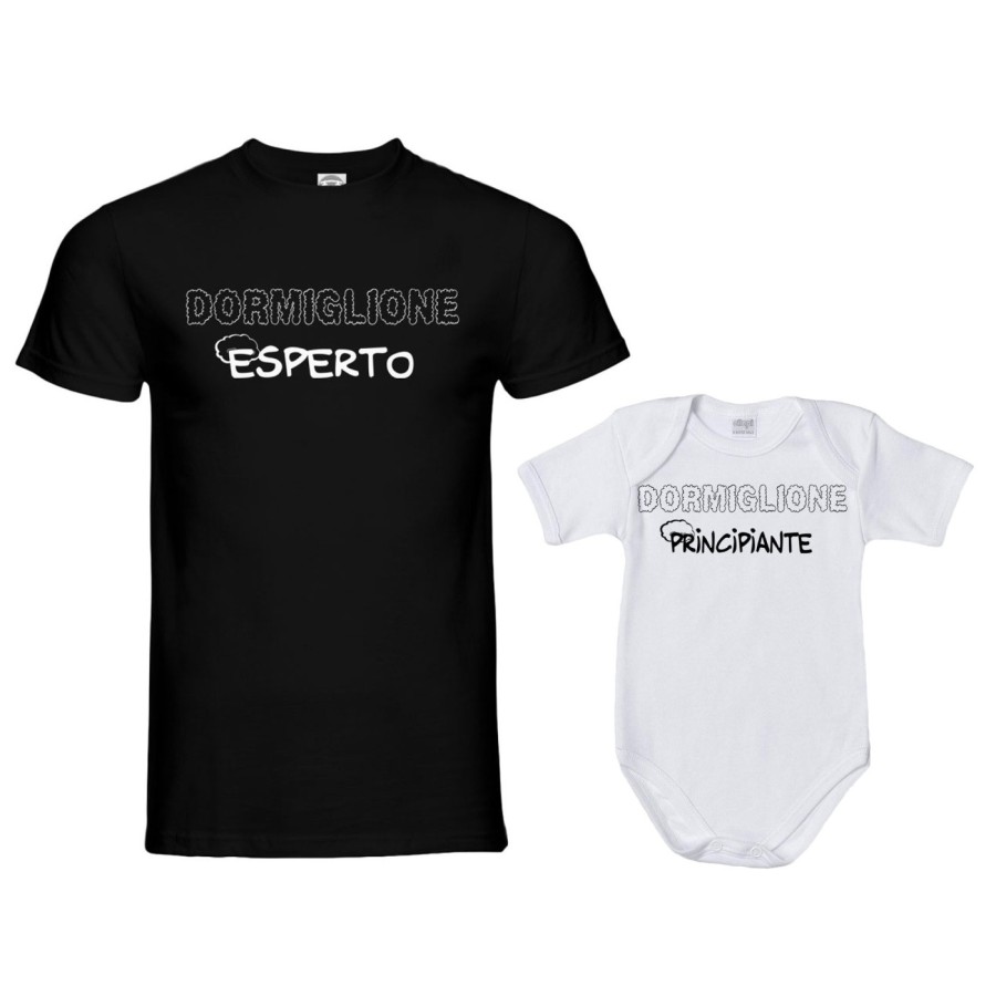 Coordinato t-shirt body padre figlio dormiglione esperto dormigliona dormiglione principiante Per il papà