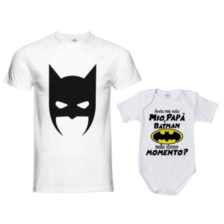 Coordinato t-shirt body padre figlio avete mai visto batman mio papà nello stesso momento? Per il papà