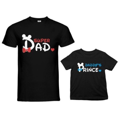 Coordinato t-shirt e body neonato padre figlio super dad mickey Per il papà
