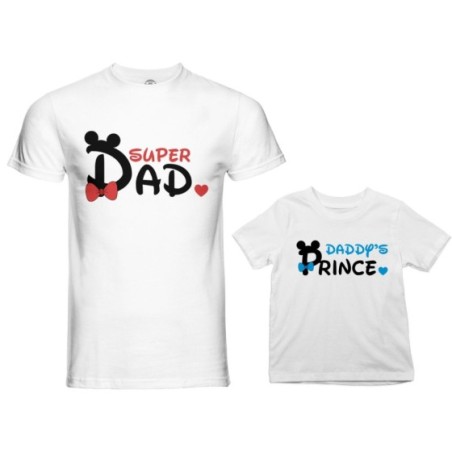 Coordinato t-shirt e body neonato padre figlio super dad mickey Per il papà