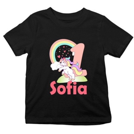 T-shirt bambino personalizzata con nome festa a tema...