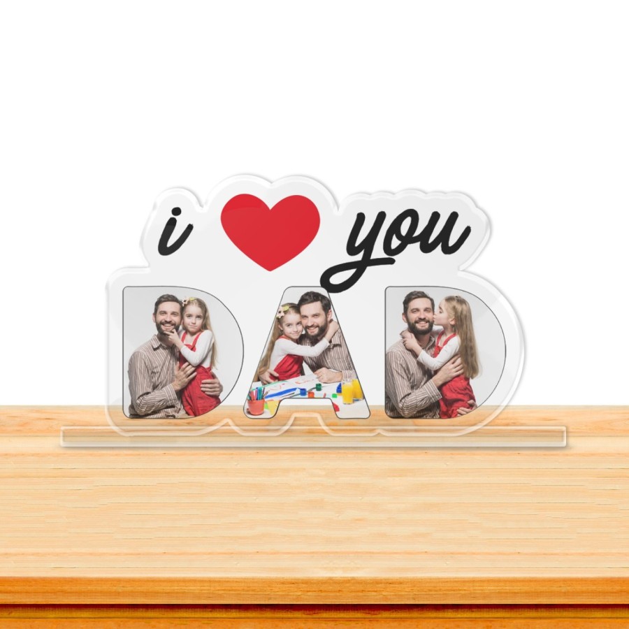 Targa in plexiglass personalizzata con foto i love you dad Per il papà