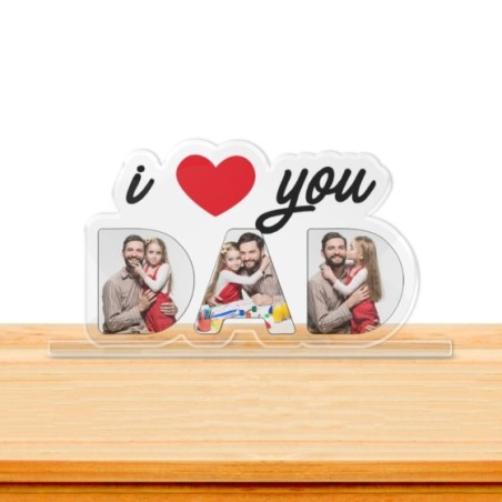 Targa in plexiglass personalizzata con foto i love you dad Per il papà