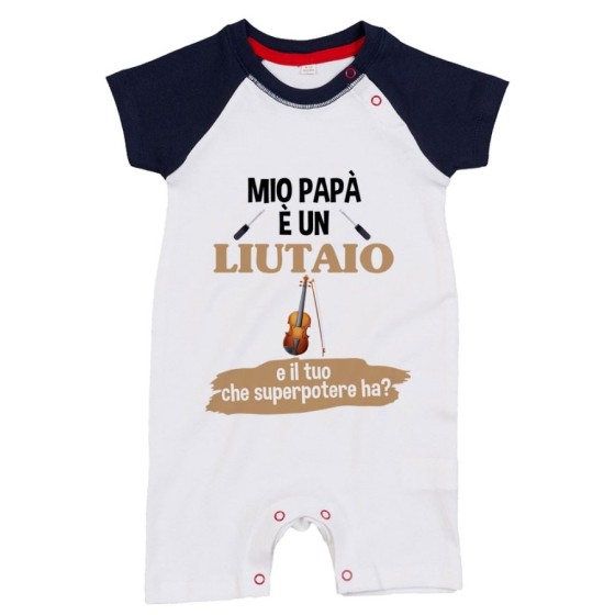 Pagliaccetto neonato il mio papà la mia mamma è un liutaio una liutaia e il tuo la tua che superpotere ha