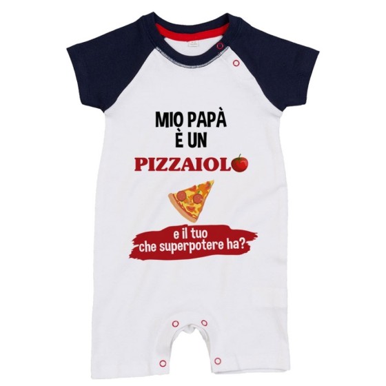 Pagliaccetto neonato il mio papà la mia mamma è un pizzaiolo una pizzaiola e il tuo la tua che superpotere ha