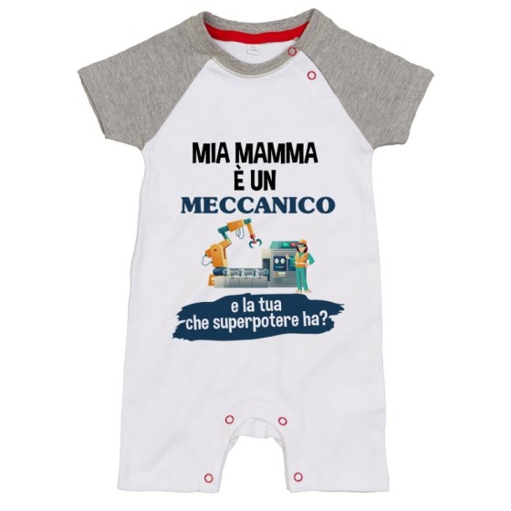 Pagliaccetto neonato il mio papà la mia mamma è un meccanico industriale e il tuo la tua che superpotere ha