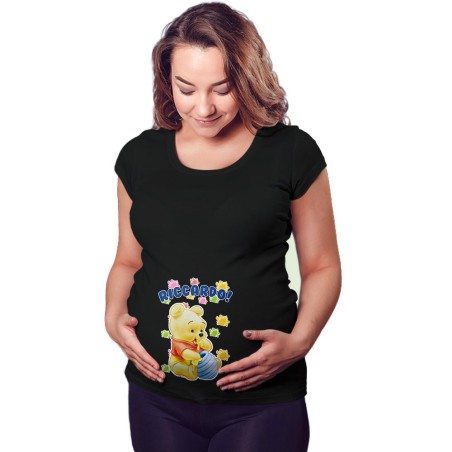 Maglia premaman personalizzata con nome baby winnie the pooh Cartoon