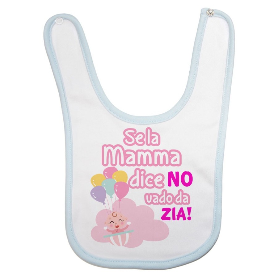 Bavaglino neonato personalizzabile nome se la mamma dice di no vado dallo zio dagli zii Per gli zii