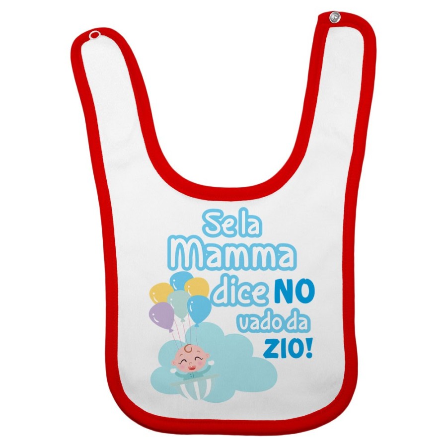 Bavaglino neonato personalizzabile nome se la mamma dice di no vado dallo zio dagli zii Per gli zii