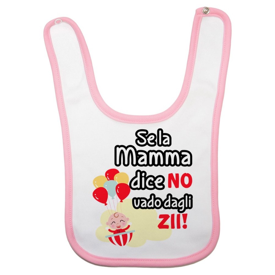 Bavaglino neonato personalizzabile nome se la mamma dice di no vado dallo zio dagli zii Per gli zii