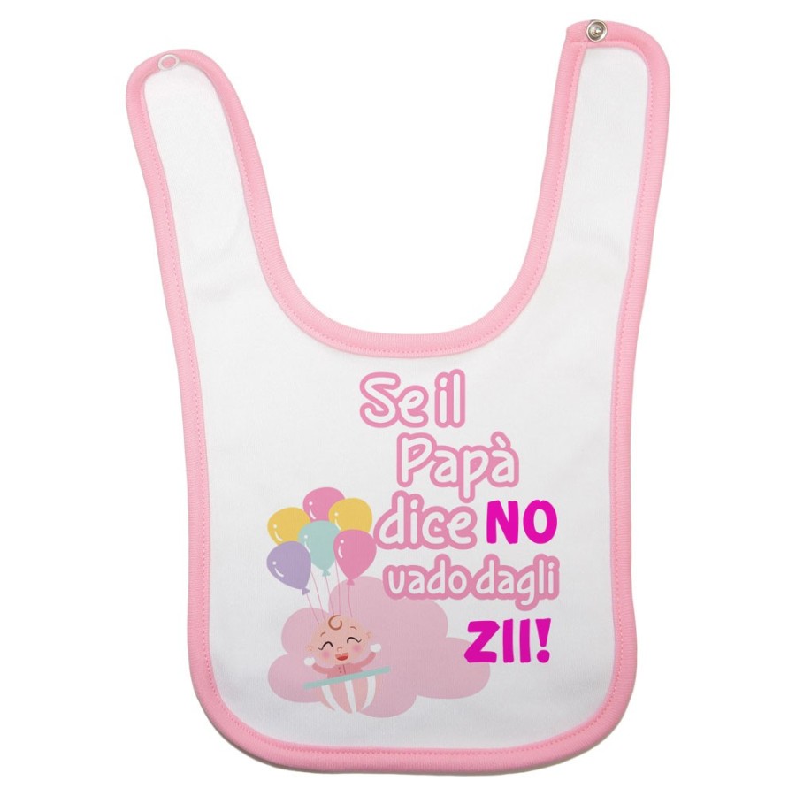 Bavaglino neonato personalizzabile nome se il papà dice di no vado dallo zio dagli zii Per gli zii