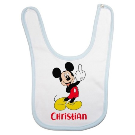 Bavaglino neonato personalizzato con nome topolino -...