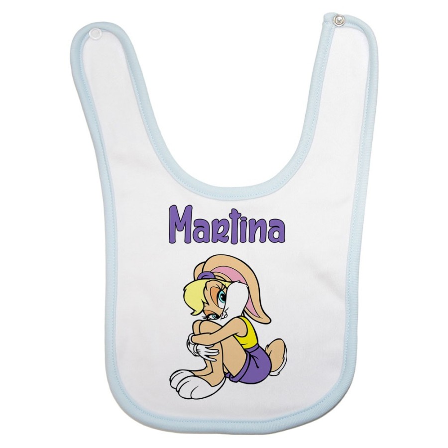 Bavaglino neonata personalizzato con nome baby lola bunny Cartoon