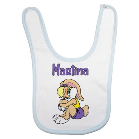 Bavaglino neonata personalizzato con nome baby lola bunny Cartoon