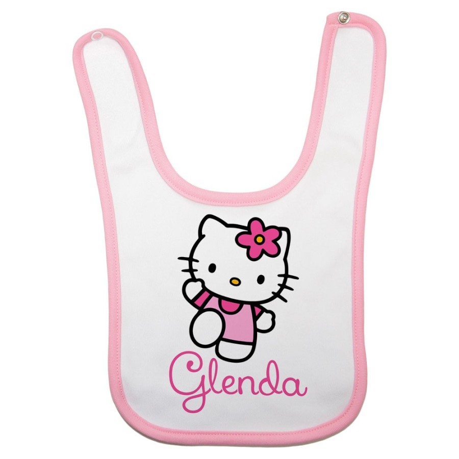 Bavaglino neonata personalizzato con nome hello kitty Cartoon