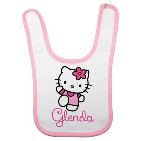 Bavaglino neonata personalizzato con nome hello kitty