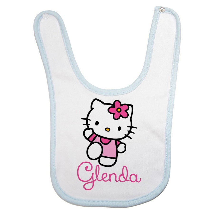 Bavaglino neonata personalizzato con nome hello kitty Cartoon