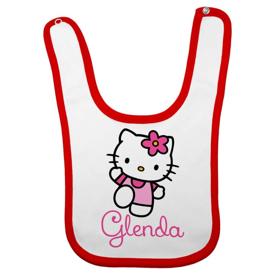 Bavaglino neonata personalizzato con nome hello kitty Cartoon