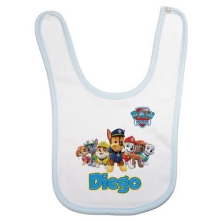 Bavaglino neonato personalizzato con nome paw patrol Cartoon