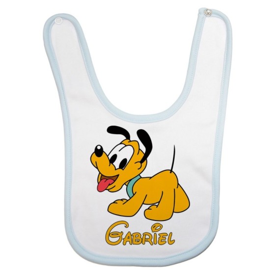 Bavaglino neonato personalizzato con nome baby pluto Cartoon