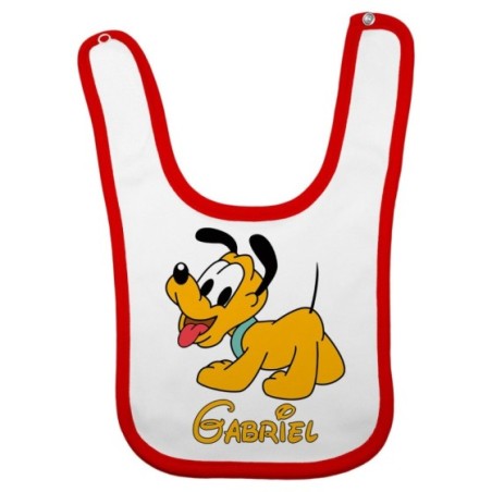 Bavaglino neonato personalizzato con nome baby pluto Cartoon