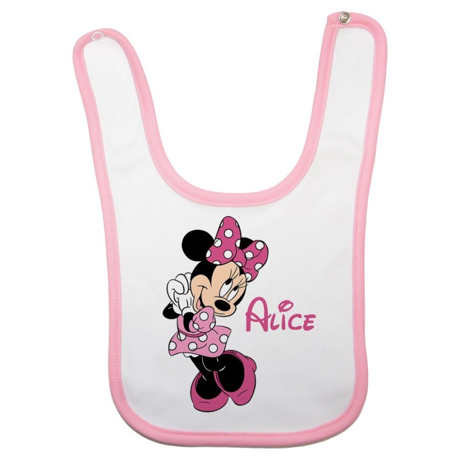 Bavaglino neonata personalizzato con nome cute minnie Cartoon