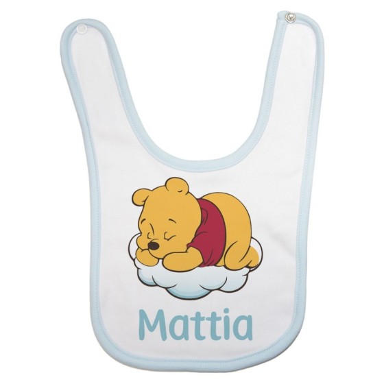 Bavaglino neonato personalizzato con nome sleeping winnie Cartoon