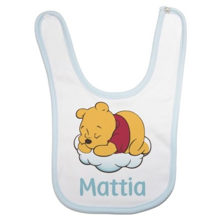 Bavaglino neonato personalizzato con nome sleeping winnie