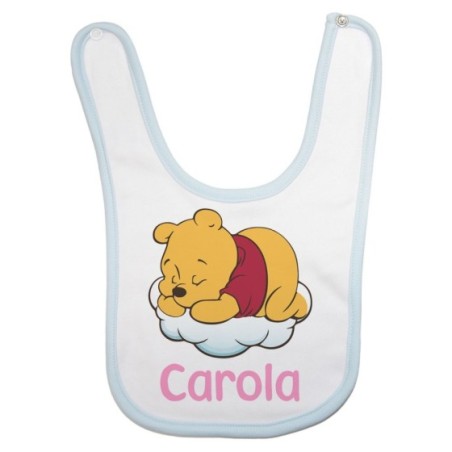 Bavaglino neonato personalizzato con nome sleeping winnie Cartoon