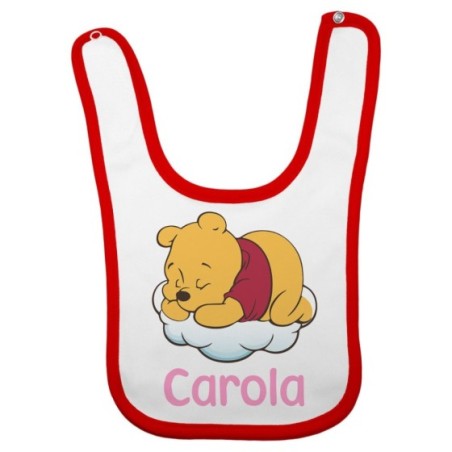 Bavaglino neonato personalizzato con nome sleeping winnie Cartoon