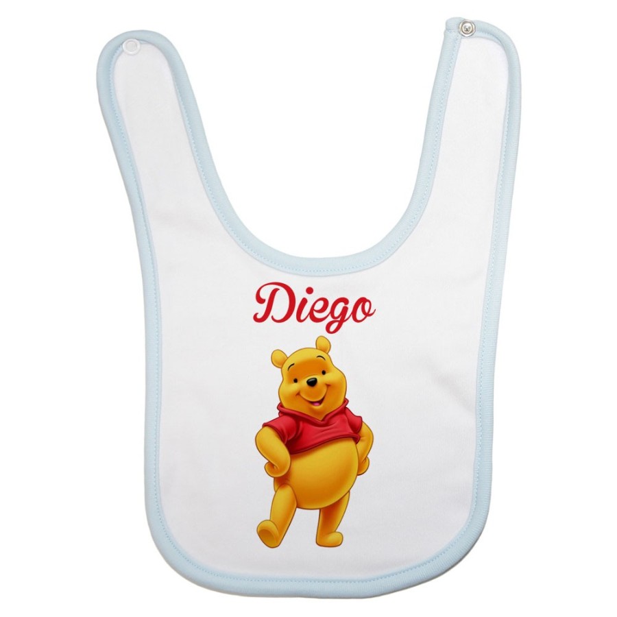 Bavaglino neonato personalizzato con nome winnie the pooh Cartoon