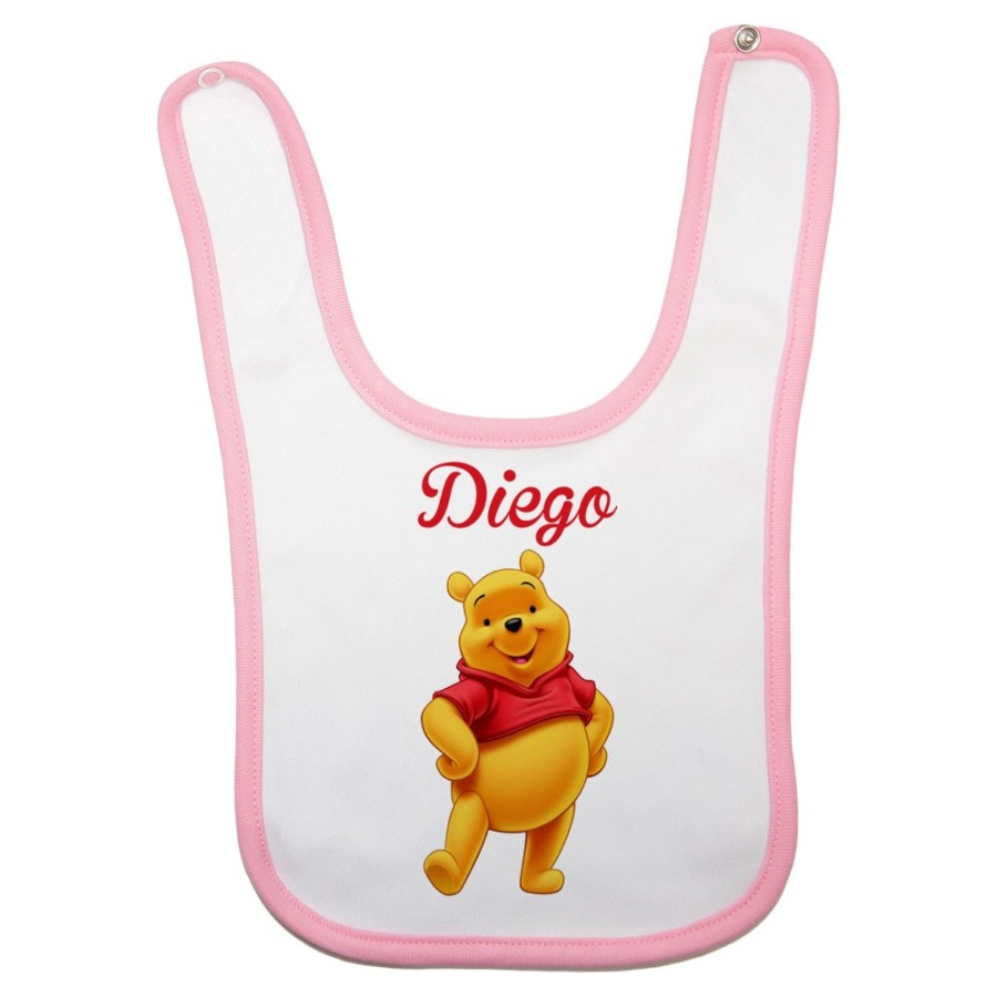 Bavaglino neonato personalizzato con nome winnie the pooh Cartoon