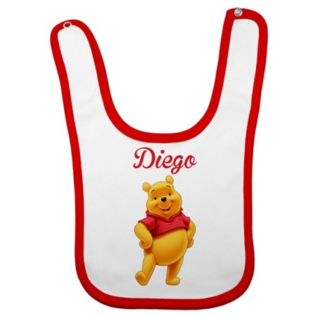 Bavaglino neonato personalizzato con nome winnie the pooh Cartoon
