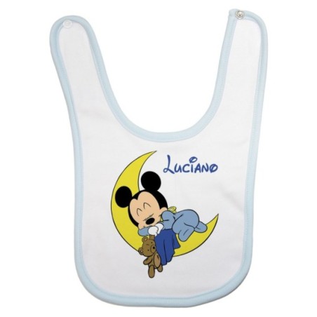Bavaglino neonato personalizzato con nome topolino sleeping