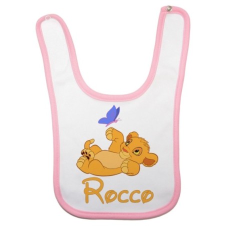 Bavaglino neonato personalizzato con nome simba Cartoon