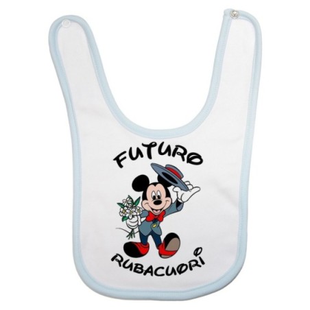 Bavaglino neonato futuro rubacuori con topolino