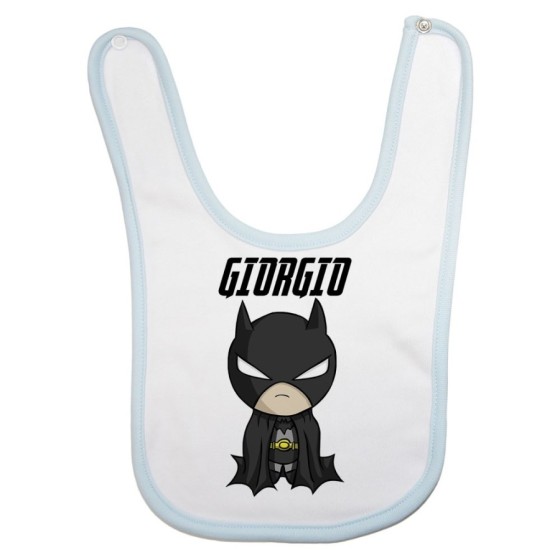 Bavaglino neonato personalizzato con nome baby batman Cartoon