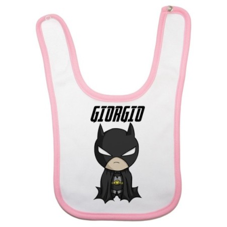 Bavaglino neonato personalizzato con nome baby batman Cartoon