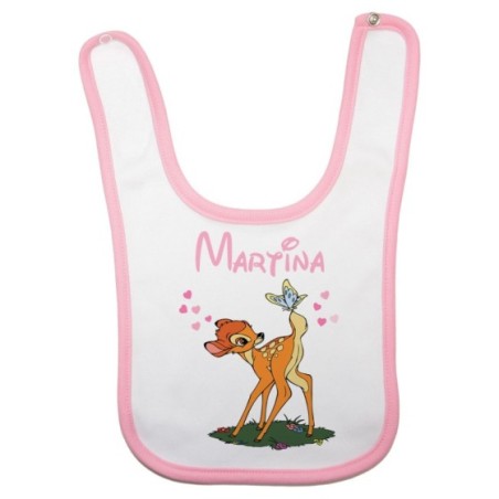 Bavaglino neonato personalizzato con nome bambi Cartoon