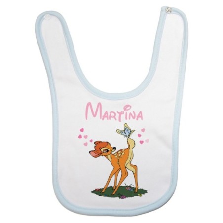 Bavaglino neonato personalizzato con nome bambi Cartoon