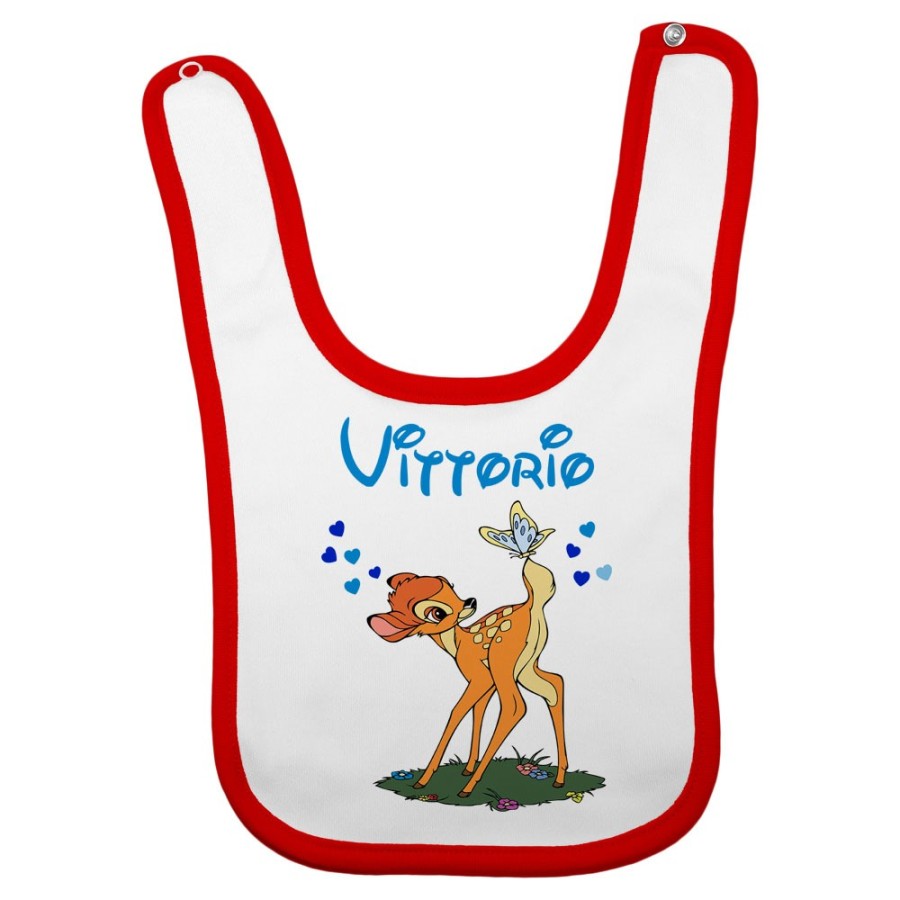 Bavaglino neonato personalizzato con nome bambi Cartoon