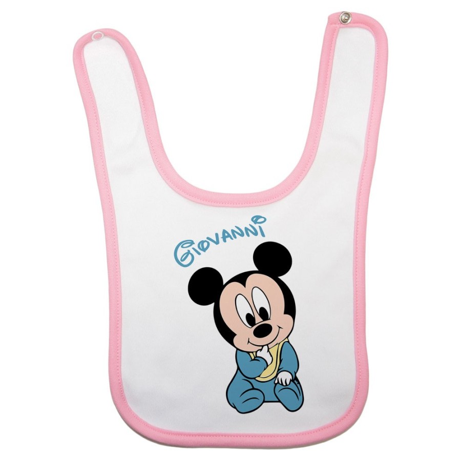 Bavaglino neonato personalizzato con nome sweet topolino Cartoon